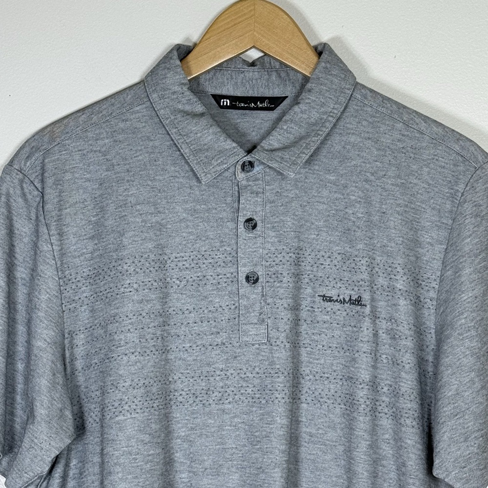 Travis‎ Mathew Mens Golf Polo Shirt Size L Gray Pima Cotton Short Sleeve Logo